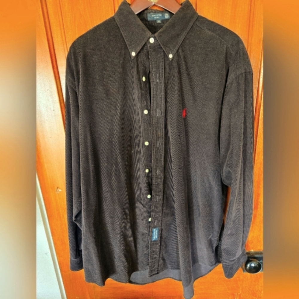 Vintage Polo Ralph Lauren "The Blaire Button Down" Heavy Black Corduroy Shirt
